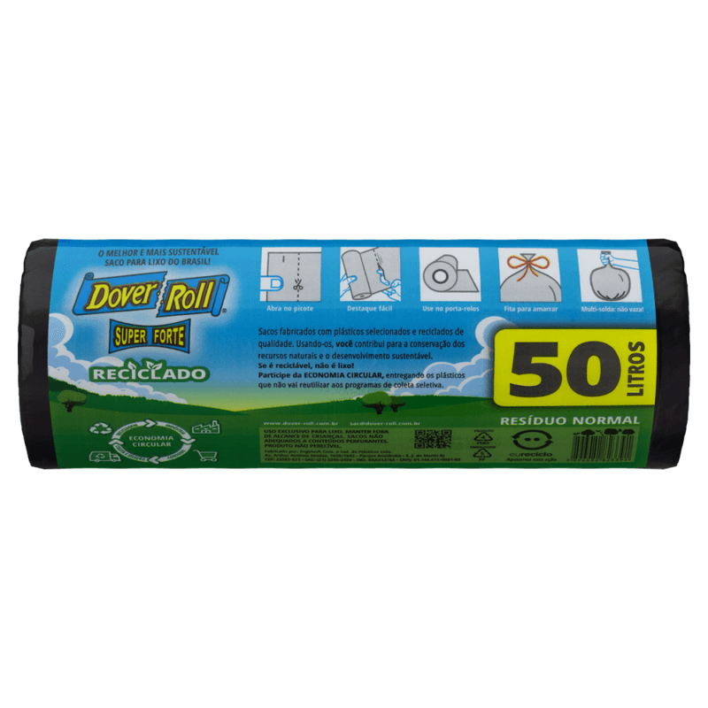 Saco-para-Lixo-Preto-Reforcado-50l-Dover-Roll-Super-Forte-20-Unidades