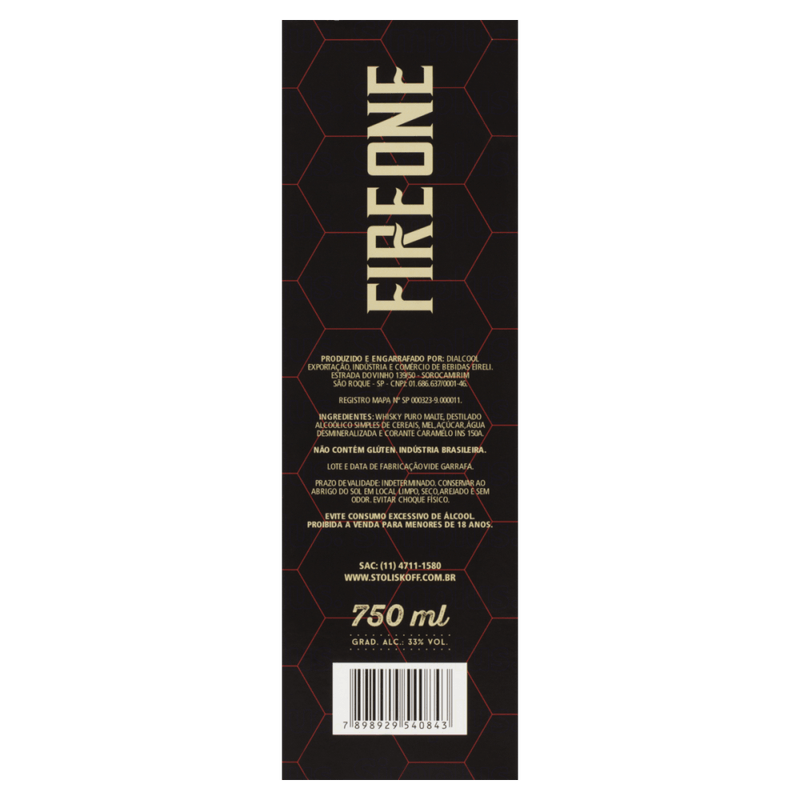 Licor-Fino-Whisky-e-Mel-Fire-One-Garrafa-750ml