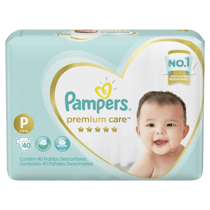 Fralda-Descartavel-Infantil-Pampers-Premium-Care-P-5-a-8kg-Pacote-40-Unidades