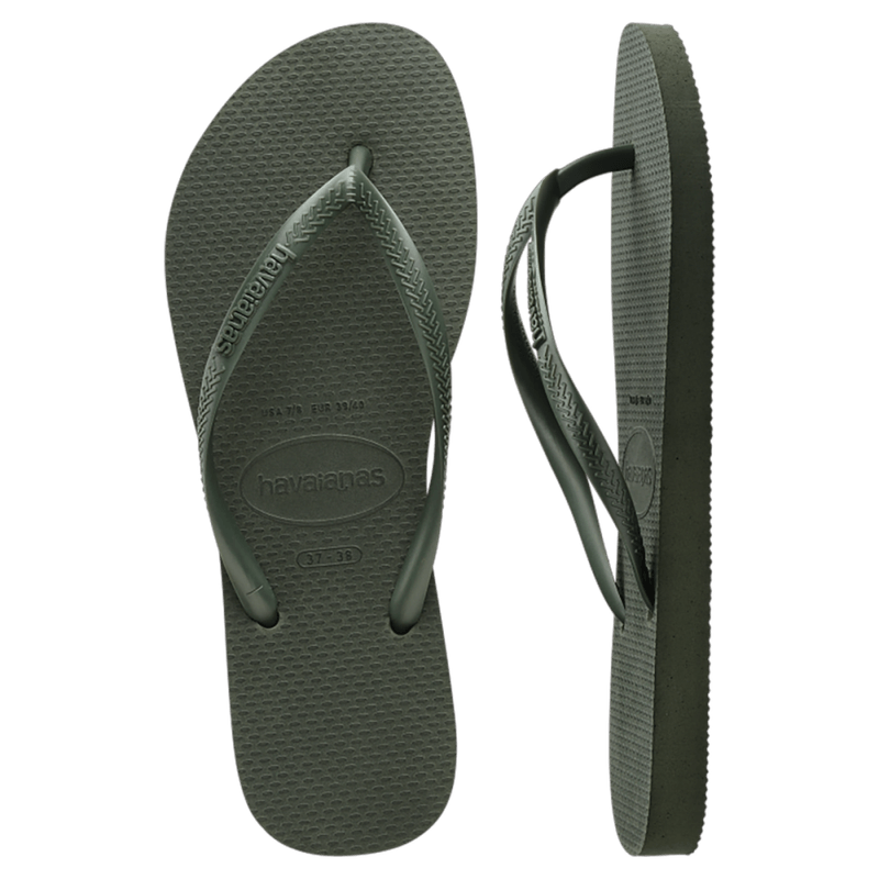 Chinelo-Verde-Olive-Slim-Havaianas-n°-33-34