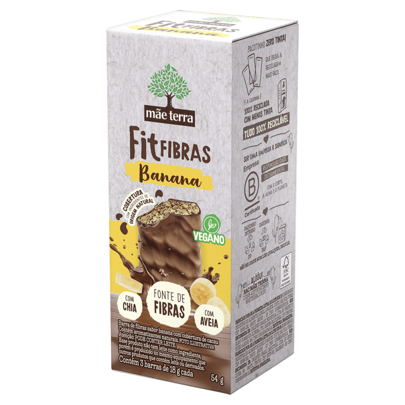 Pack-Barra-de-Fibras-com-Chia-e-Aveia-Vegana-Banana-com-Cobertura-Cacau-Mae-Terra-Fit-Fibras-Caixa-54g-3-Unidades-de-18g-Cada