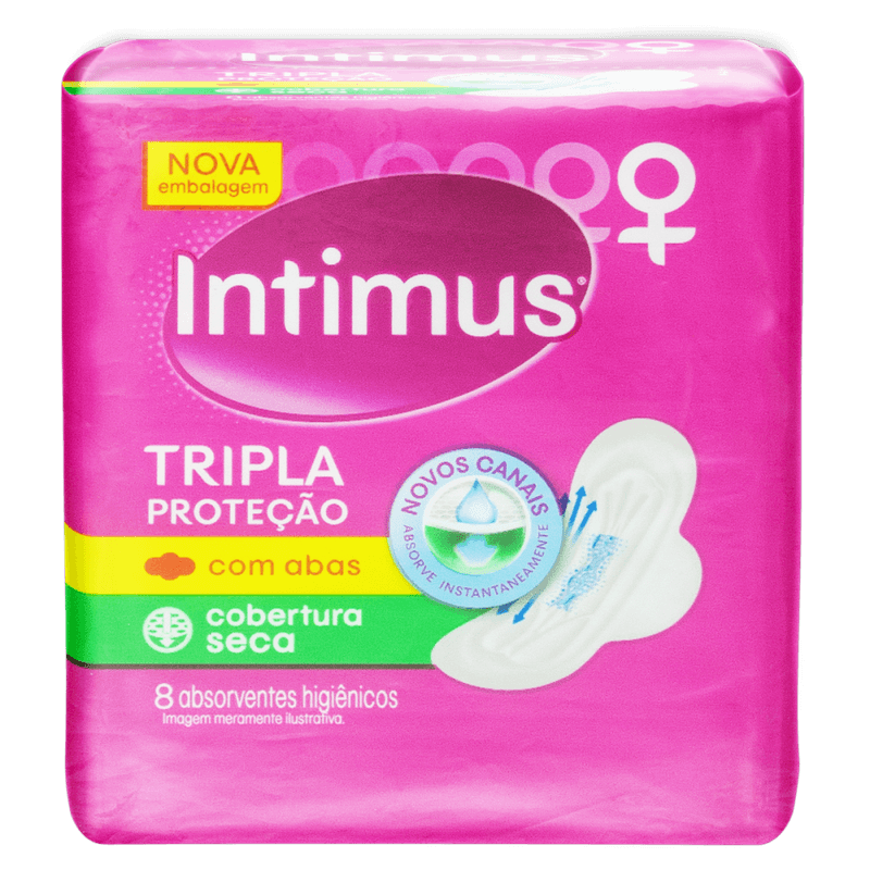 Absorvente-com-Abas-Seca-Intimus-Tripla-Protecao-Pacote-8-Unidades