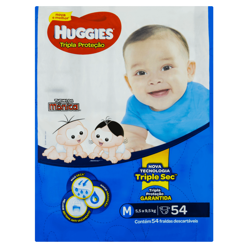 Fralda-Descartavel-Infantil-Huggies-Tripla-Protecao-M-55-a-95kg-Pacote-54-Unidades