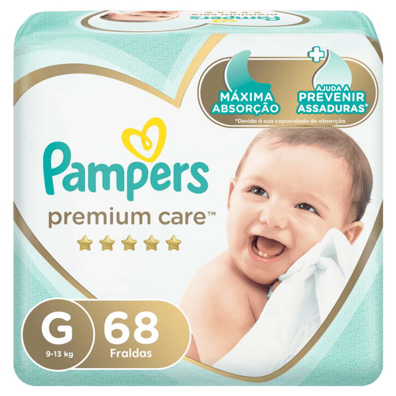 Fralda-Descartavel-Infantil-Pampers-Premium-Care-G-9-a-13kg-Pacote-68-Unidades