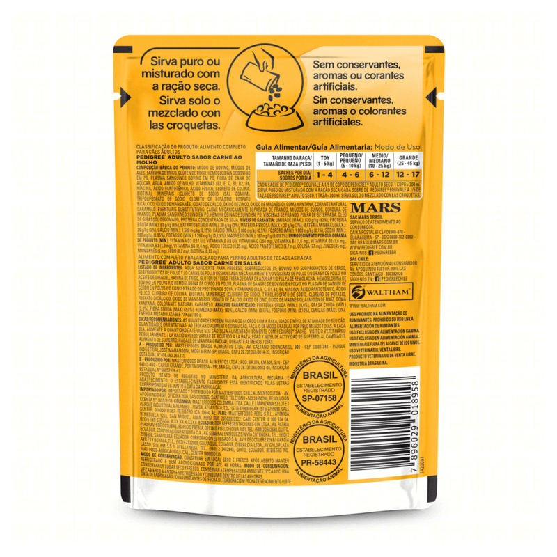 Alimento-Completo-e-Balanceado-para-Caes-Adultos-Carne-ao-Molho-Pedigree-Sache-100g