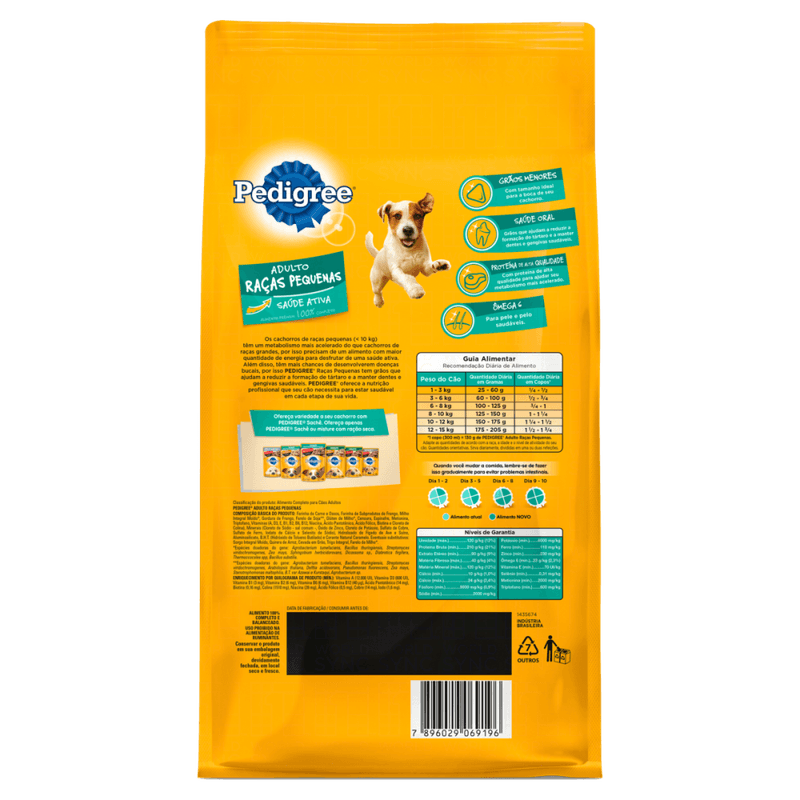 Alimento-100--Completo-e-Balanceado-Premium-para-Caes-Adultos-Racas-Pequenas-Pedigree-Pacote-1kg