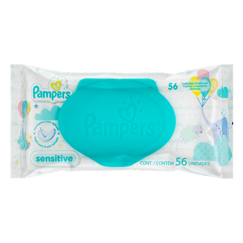 Toalhinhas Umedecidas Pampers Sensitive 56 Unidades