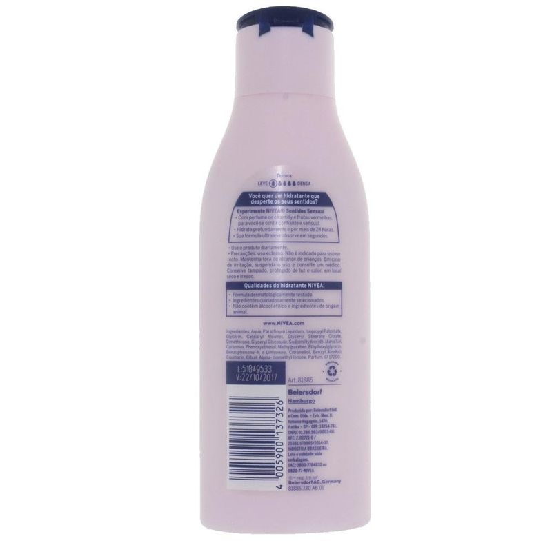 Locao-Desodorante-Deo-Hidratante-Corporal-Sensual-Chantilly---Frutas-Vermelhas-Nivea-Sentidos-Frasco-200ml