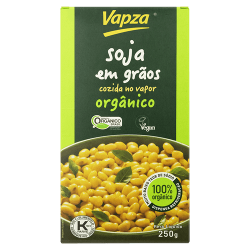 Soja em Grãos Cozida no Vapor Orgânica Vapza Caixa 250g