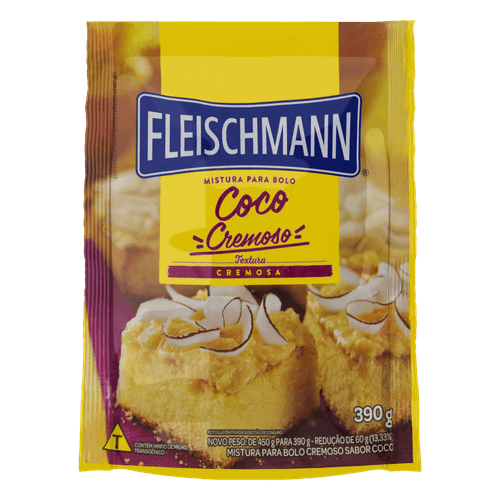 Mistura para Bolo Cremoso Coco Fleischmann Clássicos Sachê 390g