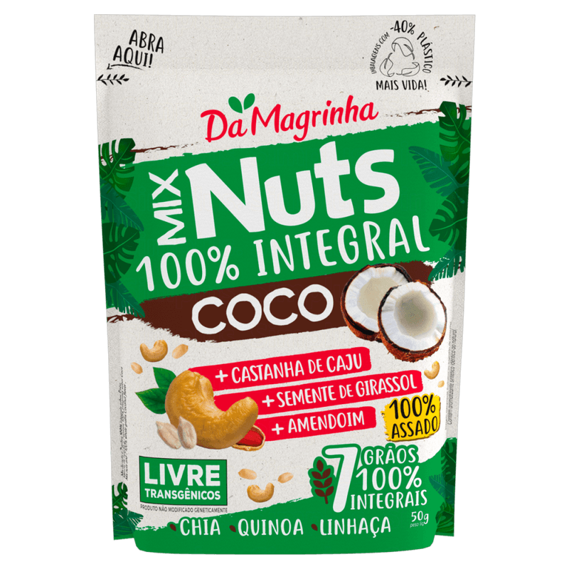 Mix-de-Nuts-100--Integral-Coco-Castanha-de-Caju-Semente-de-Girassol-e-Amendoim-Da-Magrinha-7-Graos-Sache-50g