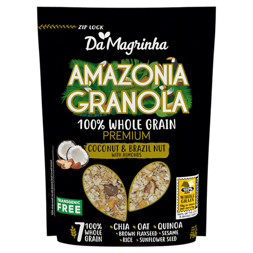 Granola Integral Coconut & Brazil Nut Da Magrinha Amazônia Premium Pouch 750g