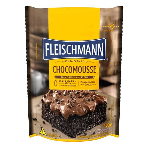 Mistura para Bolo Cremoso Chocomousse Chocolate Fleischmann Clássicos Sachê 400g