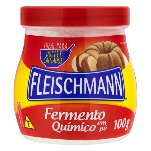 Fermento Químico em Pó para Bolo Fleischmann Pote 100g