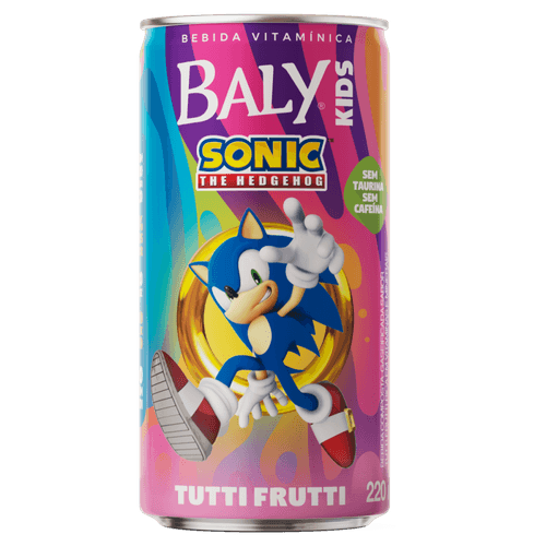 Bebida Vitamínica Composta Gaseificada Tutti Frutti Sonic Baly Kids Lata 220ml