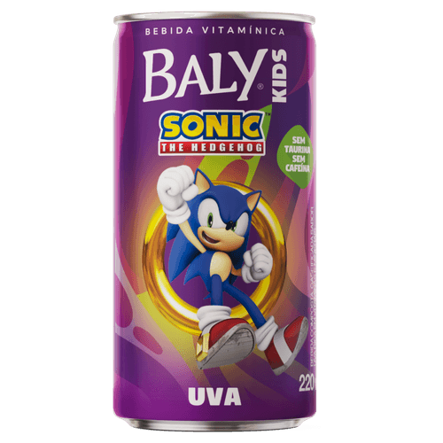 Bebida Vitamínica Composta Gaseificada Uva Sonic Baly Kids Lata 220ml