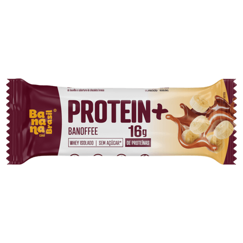 Barra de Proteína Cookies & Cream Protein+ Banana Brasil 50g