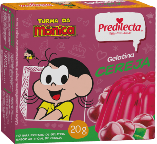 Preparo de Gelatina em Pó Cereja Turma da Mônica Predilecta Caixa 20g