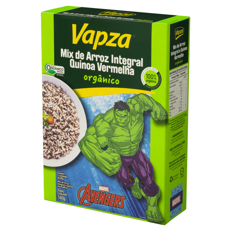 Mix-Arroz-Integral-com-Quinoa-Vermelha-Organico-Avengers-Vapza-Caixa-160g-2-Unidades-de-80g-Cada