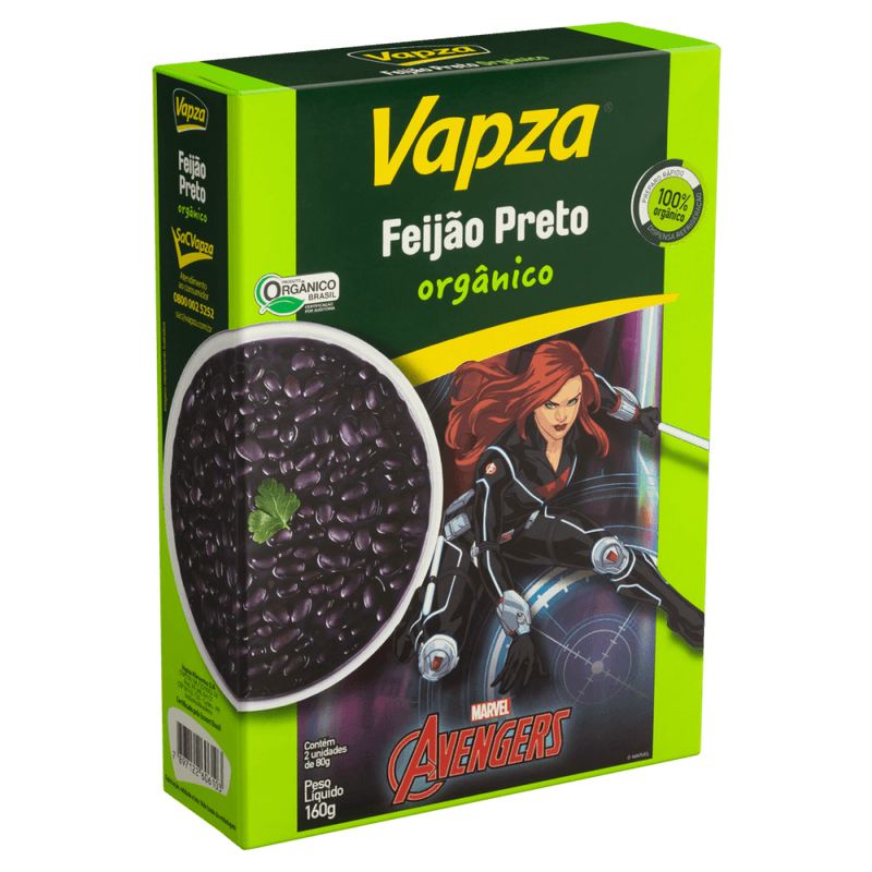 Feijao-Preto-Organico-Avengers-Vapza-Caixa-160g-2-Unidades-de-80g-Cada