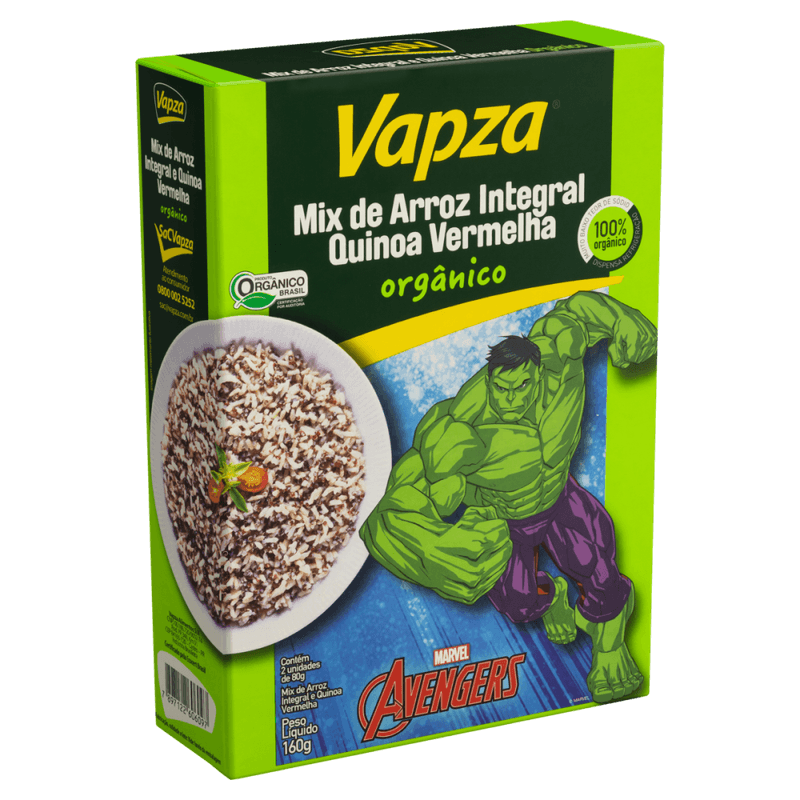 Mix-Arroz-Integral-com-Quinoa-Vermelha-Organico-Avengers-Vapza-Caixa-160g-2-Unidades-de-80g-Cada