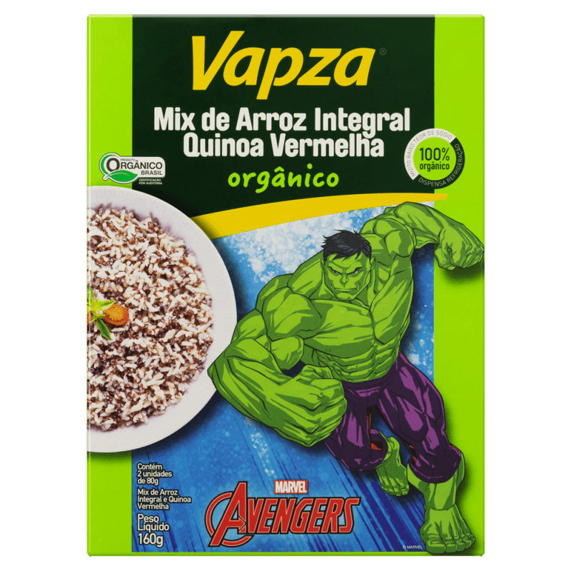 Mix-Arroz-Integral-com-Quinoa-Vermelha-Organico-Avengers-Vapza-Caixa-160g-2-Unidades-de-80g-Cada