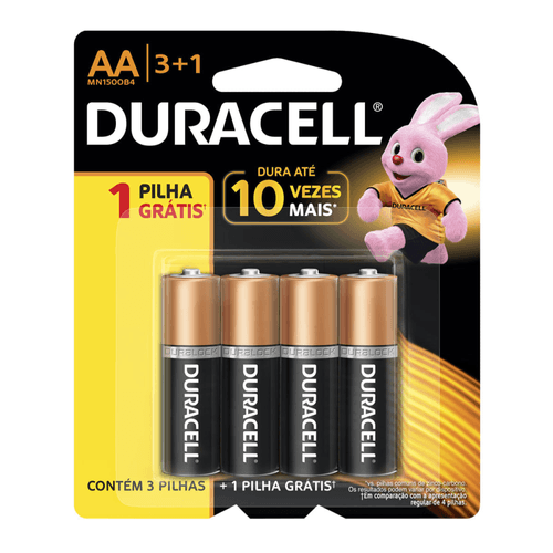 Pilha Duracell Alcalina AA Pequena Leve 4 Pague 3