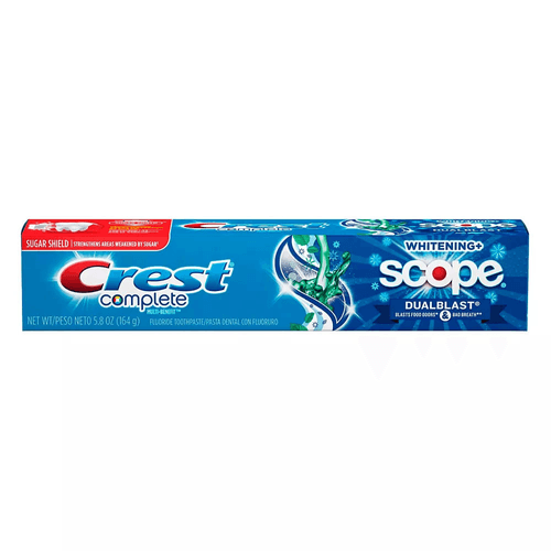 Creme Dental Crest Complete Whitening + Scope Dualblast Mint 164g