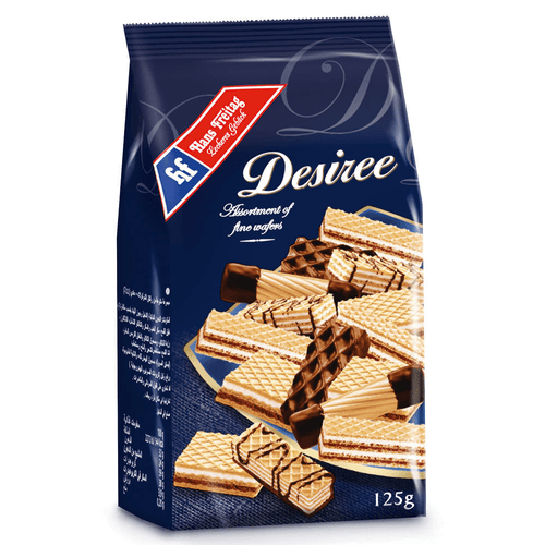 Biscoito Alemão Wafer Hans Freitag DesireeSortidos com Chocolate 125g