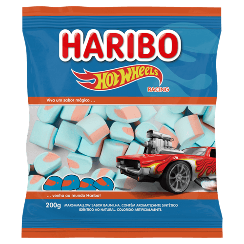 Marshmallow Baunilha Hot Wheels Racing Haribo Pacote 200g