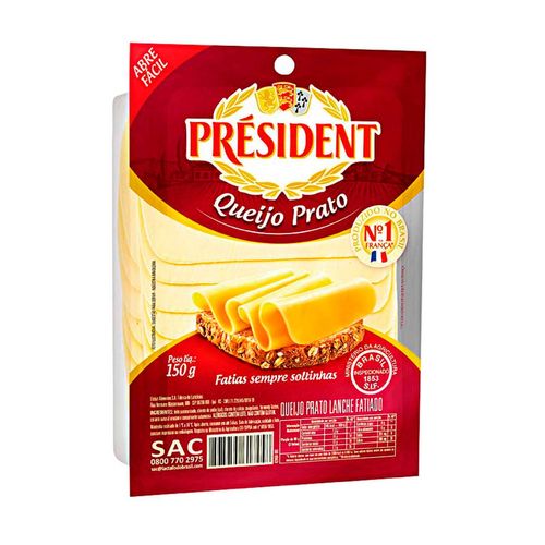 Queijo Prato Fatiado Président 150g