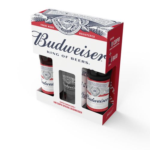 Kit Copo Oficial + Cerveja Budweiser 2 Unidades 330ml Cada