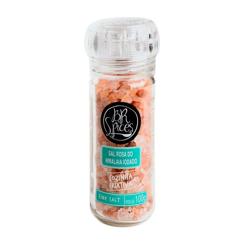 Sal Rosa do Himalaia Grosso Iodado com Moedor Integral BR Spices Salt Selection Vidro 100g