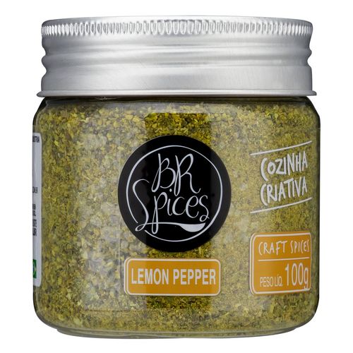 Tempero em Pó à Base de Especiarias Lemon Pepper BR Spices Gourmet Pote 100g