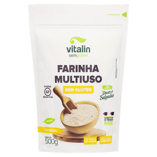 Mix de Farinhas e Amidos Multiuso Integral sem Glúten Vitalin Pouch 500g