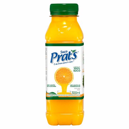 Suco Integral Laranja sem Adição de Açúcar Prat's Garrafa 300ml