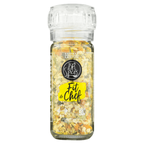 Tempero à Base de Especiarias Desidratas com Moedor Zero Sódio BR Spices Fit do Chef Vidro 50g