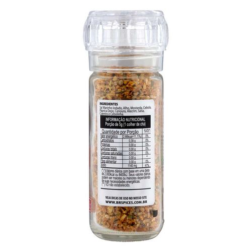 Mix Barbecue para Carne Mistura de Sal Marinho com Tempero à Base de Especiarias com Moedor BR Spices Churrasco Vidro 80g