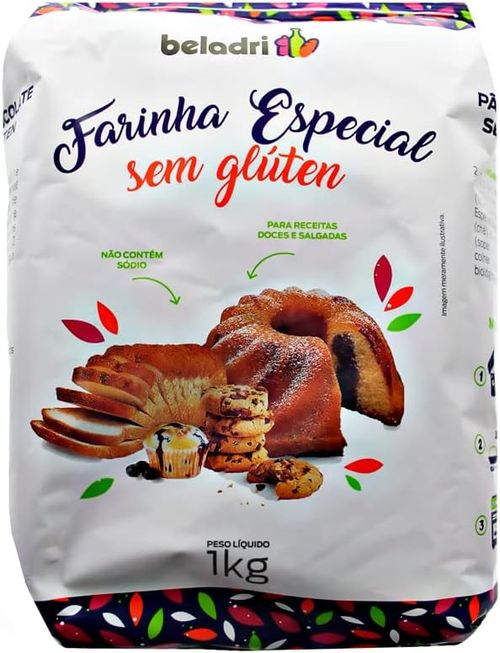 Farinha Especial Zero Lactose sem Glúten Beladri Pacote 1kg