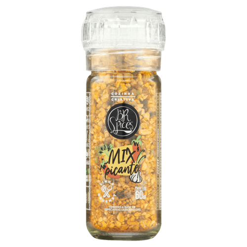 Mix de Especiarias Desidratadas Picante com Moedor BR Spices Gourmet Vidro 60g