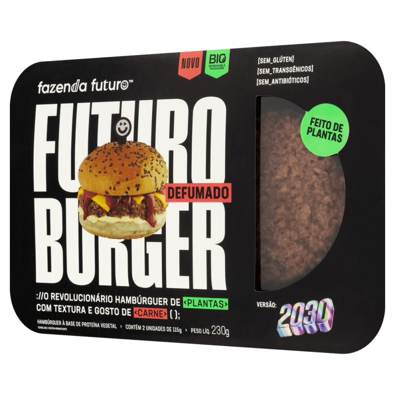 Hamburguer-a-Base-de-Proteina-Vegetal-Defumado-Congelado-Fazenda-Futuro-Burger-2030-Bandeja-230g-2-Unidades-de-115g-Cada