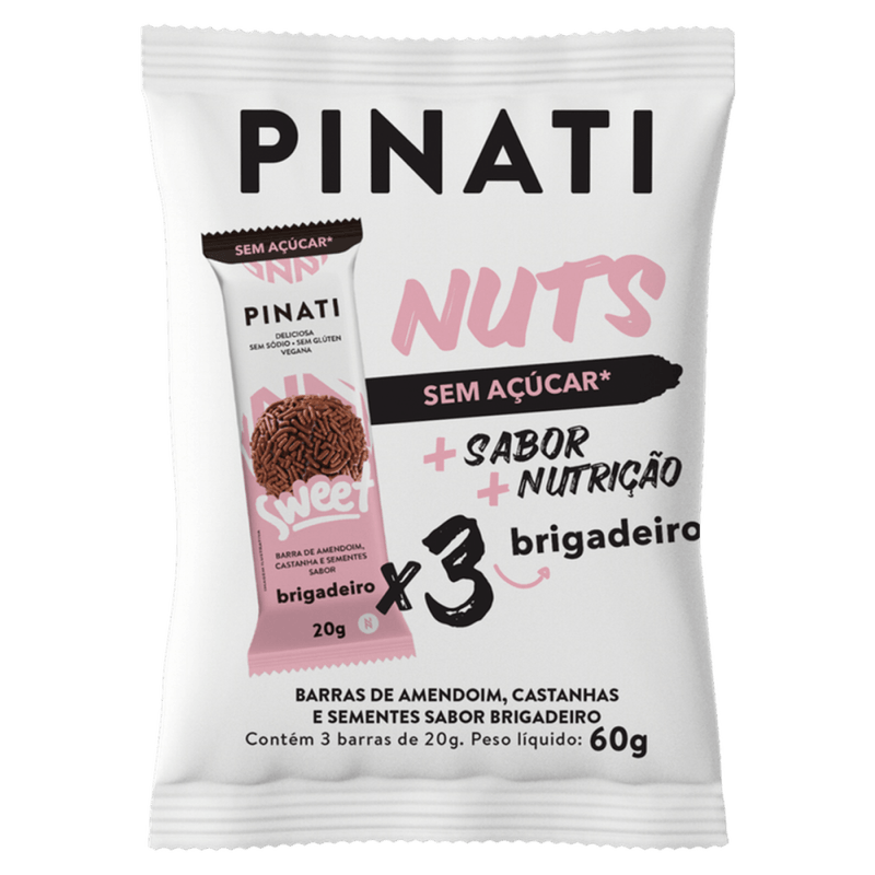 Barra-de-Nuts-Amendoim-Castanhas-e-Semente-Brigadeiro-Zero-Sodio-sem-Adicao-de-Acucar-Pinati-Sweet-Pacote-20g