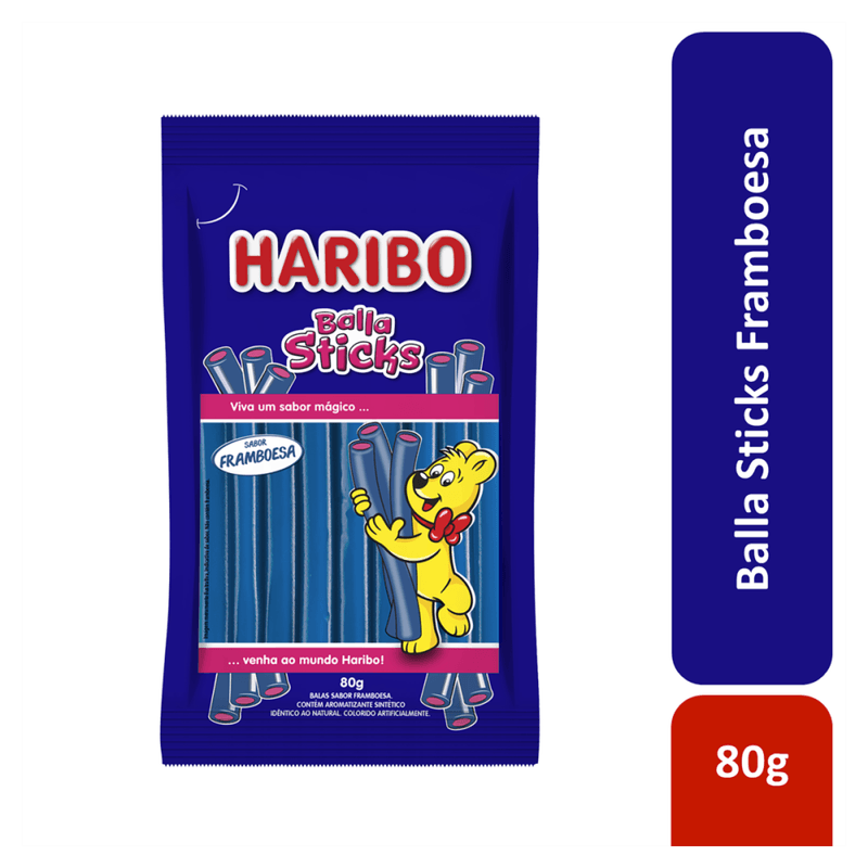 Bala-Framboesa-Haribo-Balla-Sticks-Pacote-80g