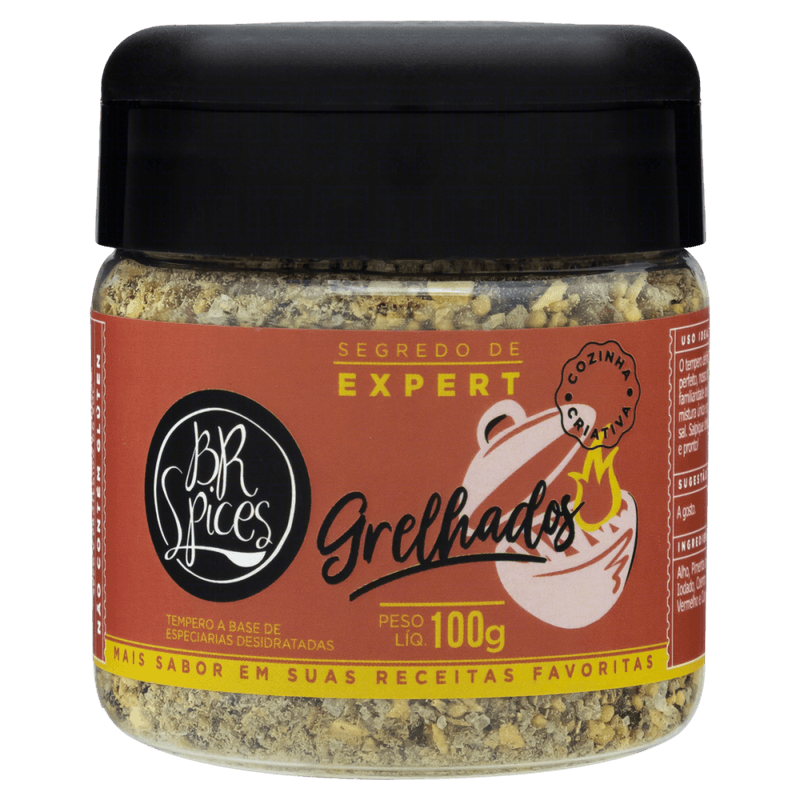 Condimento-a-Base-de-Especiarias-Desidratadas-para-Grelhados-BR-Spices-Segredo-de-Expert-Pote-100g