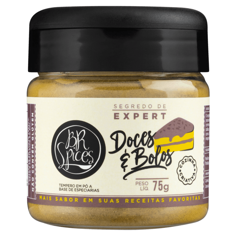 Tempero-a-Base-de-Especiarias-para-Doces-e-Bolos-BR-Spices-Segredo-de-Expert-Pote-75g