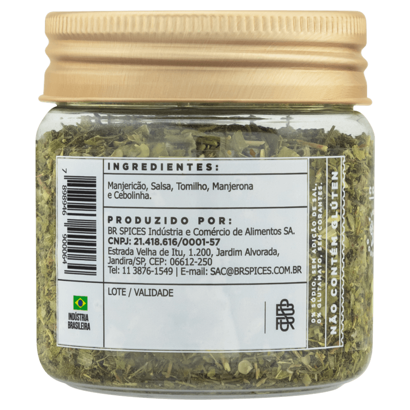 Tempero-a-Base-de-Especiarias-Desidratadas-Ervas-Finas-Zero-Sodio-sem-Adicao-de-Sal-BR-Spices-Gourmet-Pote-30g