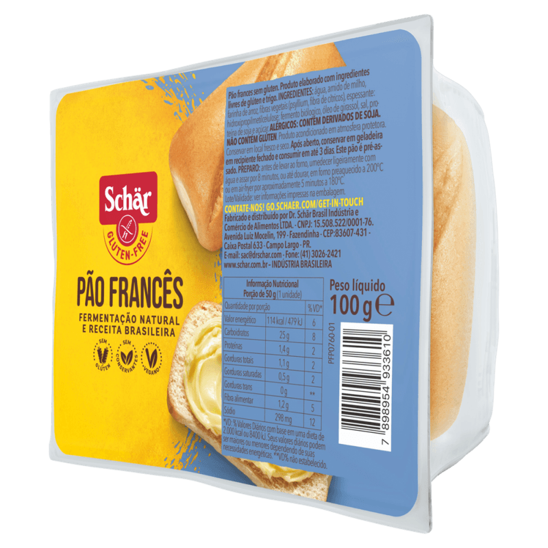 Pao-Frances-Pre-Assado-sem-Gluten-Zero-Lactose-Schar-Bandeja-100g