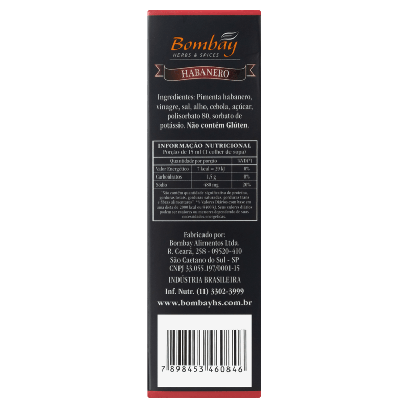 Molho-de-Pimenta-Habanero-Bombay-Herbs---Spices-Chilli-Code-Vidro-60ml