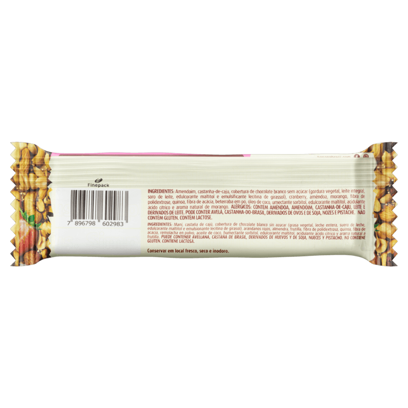 Barra-de-Nuts-Castanhas-Amendoim-e-Frutas-Morango-Cobertura-Chocolate-Branco-Zero-Sodio-Sodio-sem-Adicao-de-Acucar-Nutsbar-Pacote-25g