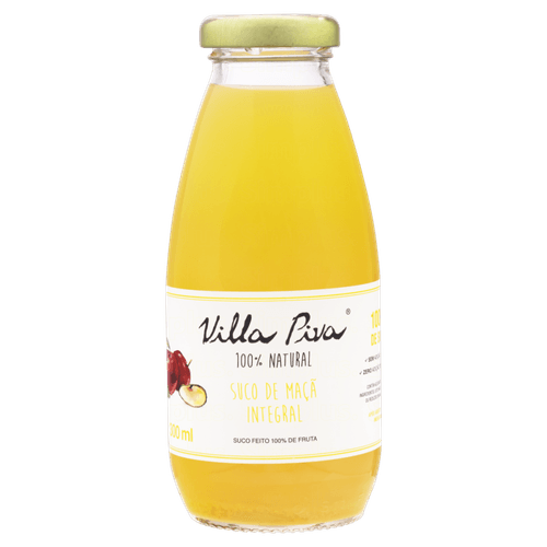 Suco Integral de Maçã sem Adição de Açúcar Villa Piva Garrafa 300ml